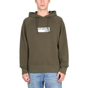 FAY ARCHIVE Men's Logo Print Hoodie Men MILITARY GREEN Sweaters & Cardigans